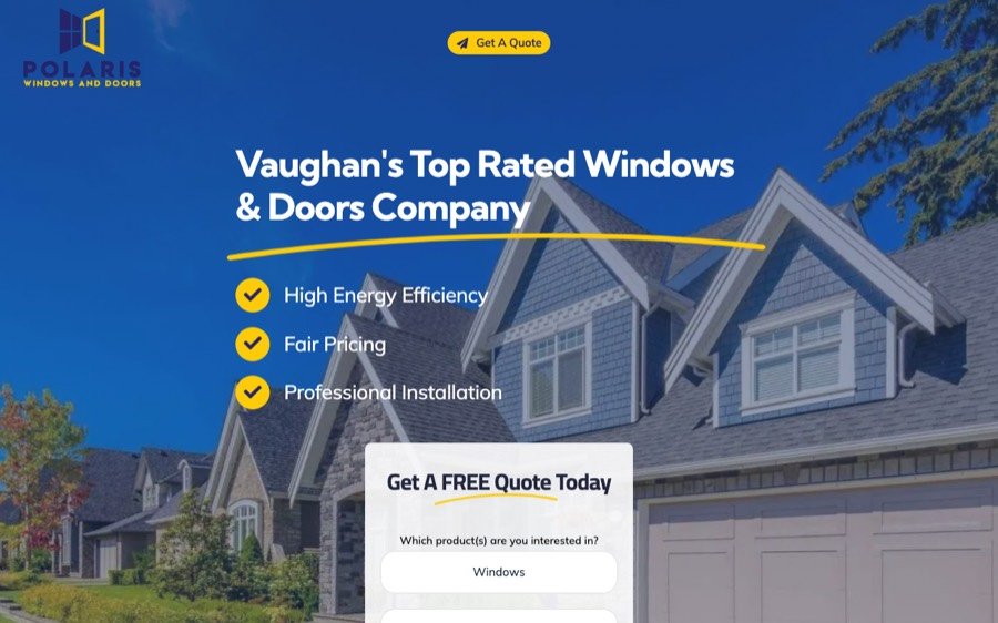 Website-Screenshot: Polaris Windows & Doors