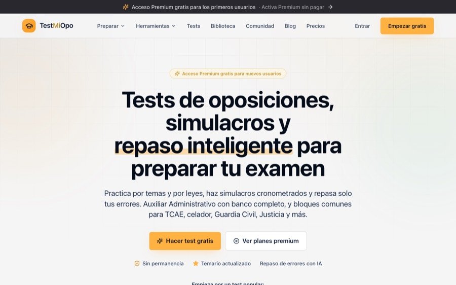 Website-Screenshot: TestMiOpo